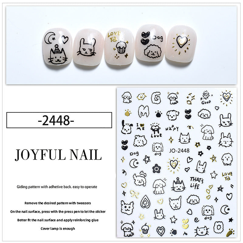 Wholesale Internet Celebrous Cute Graffiti Nail Art Sticker